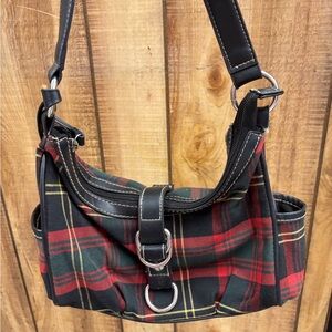 Chaps Y2K Plaid Shoulder Mini Bag Green,Red, and‎ Black Plaid Schoolgirl Core